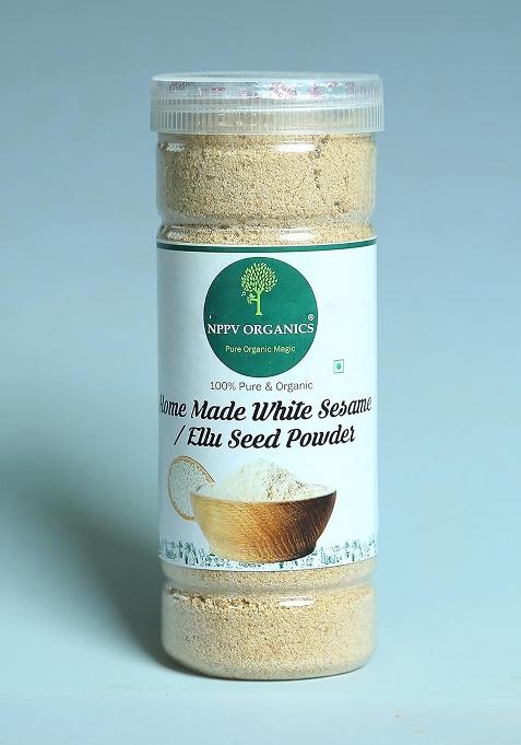 Nppv Organics Natural Home Made Roasted White Sesame/Ellu/Til Seed Powder (250 G)