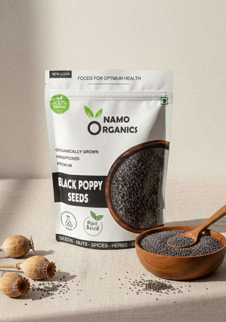 Namo Organics - Original Poppy Seeds (Black) 200G 100% Natural Khus For Cooking & Baking - Indya