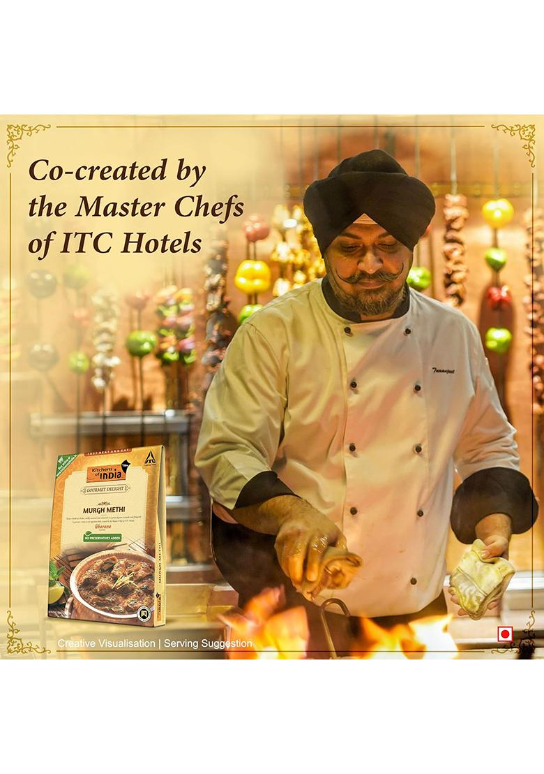 Kitchens Of India Murgh Methi, Itc Ready To Eat Indian Food, Just Heat And Eat, Microwavable, 285G