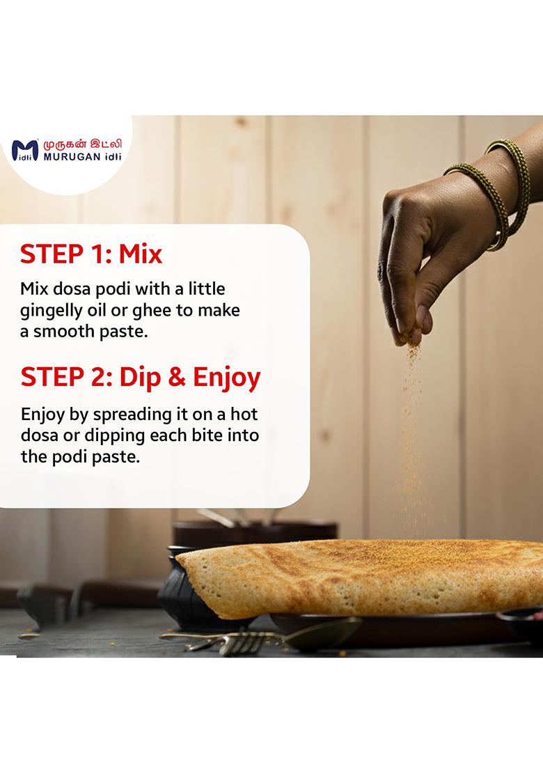 Murugan Idli Dosa Podi Pack Of 2 (200G + 200G) | Authentic South Indian Spiced Powder For Dosa, Perfect Breakfast, Snacks & Cooking Traditional Flavor Rich Taste