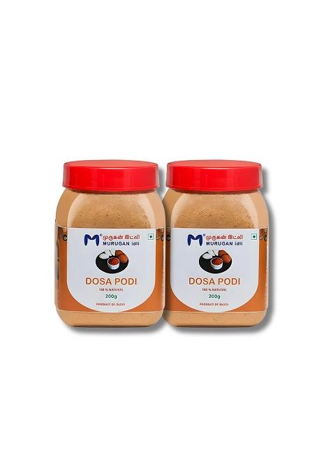 Murugan Idli Dosa Podi Pack Of 2 (200G + 200G) | Authentic South Indian Spiced Powder For Dosa, Perfect Breakfast, Snacks & Cooking Traditional Flavor Rich Taste