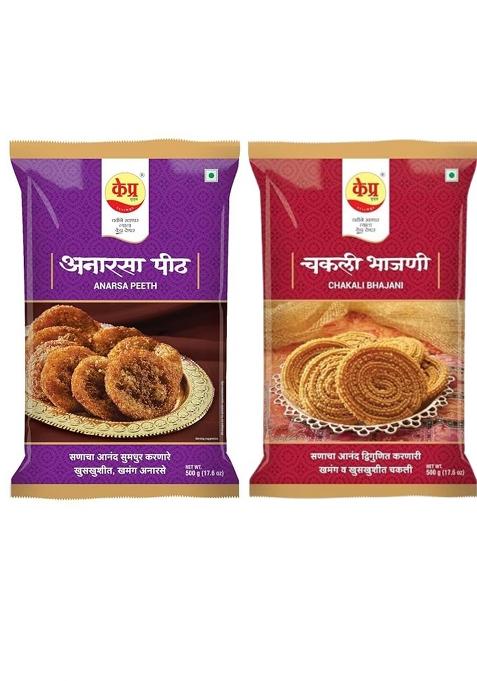 K-Pra Foods Pack Anarsa Ready Mix&Chakali Mix Of 2 Each 500 Gm -(1 Kg)