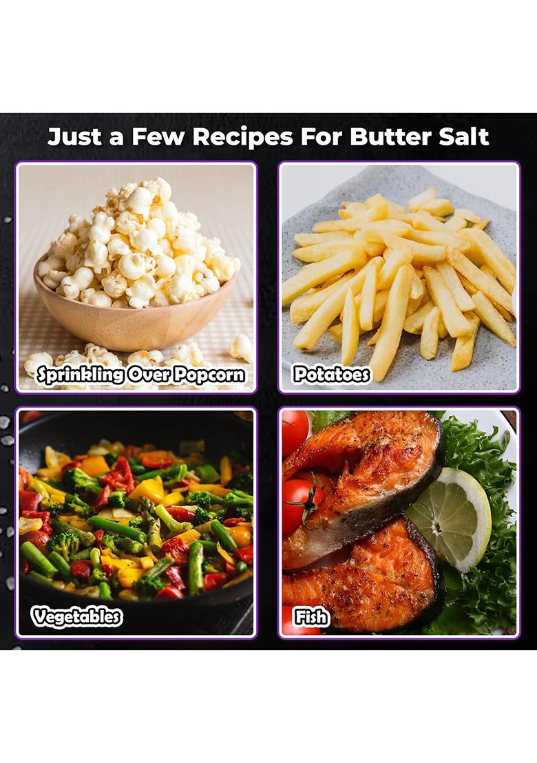 Popcorn & Company Butter Salt Powder 1 Kg, Ideal Butter-Flavored Granules For Popcorn, Meat, Vegetables, And More, Rich Buttery Flavor, 100% Vegetarian