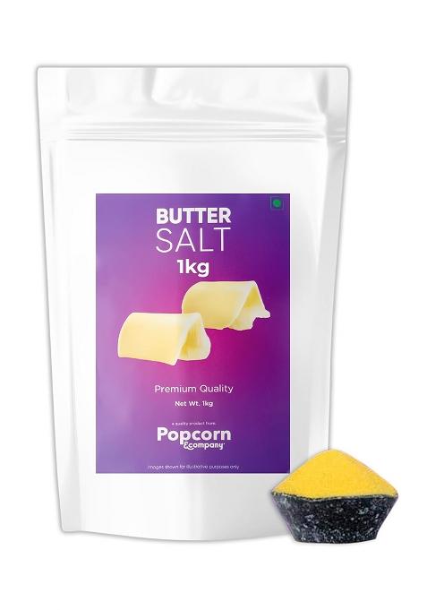 Popcorn & Company Butter Salt Powder 1 Kg, Ideal Butter-Flavored Granules For Popcorn, Meat, Vegetables, And More, Rich Buttery Flavor, 100% Vegetarian