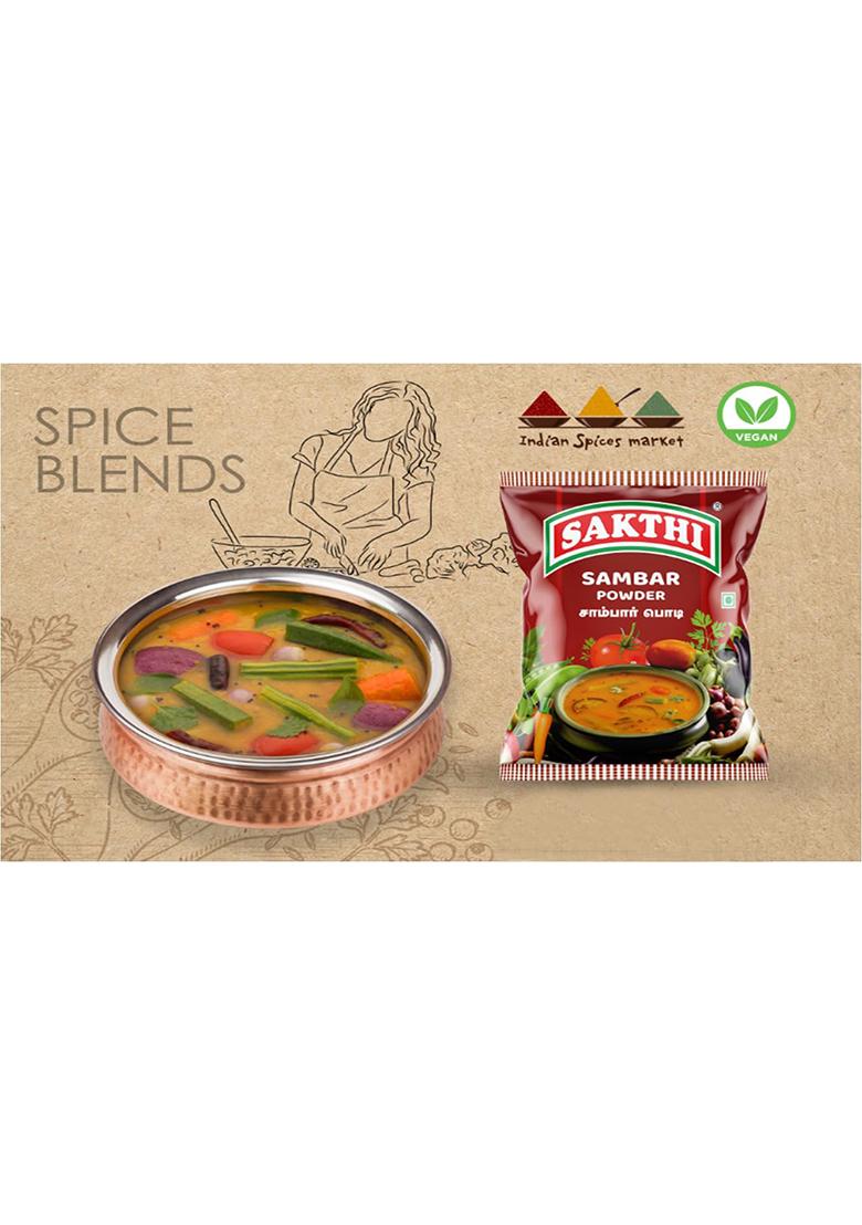 Sakthi 500G South Indian Flavoured Sambar Powder For Cooking | 100% Vegetarian Mixed Masala Preparation Rich Aroma & Flavor Premium Spices Blend Podi