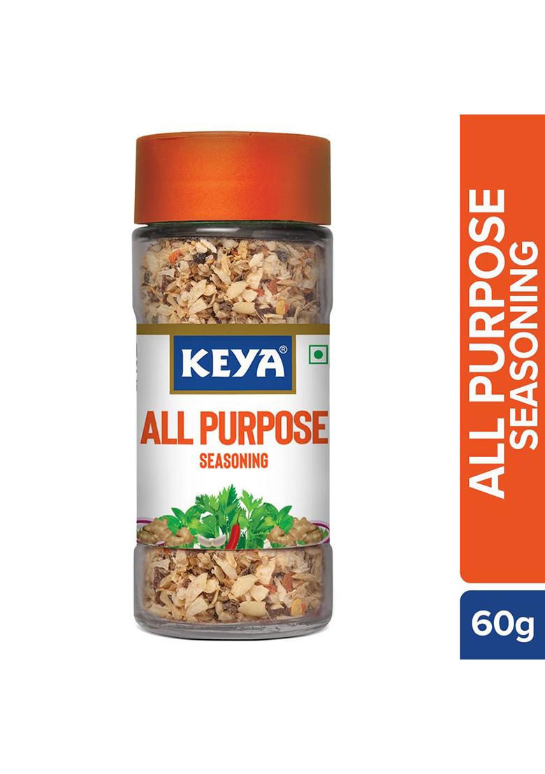 Keya All Purpose Seasoning 60Gm L Natural & Healthy Spice Blend For Pizza, Pasta| Glass Bottle | Premium Herbs And Spices,