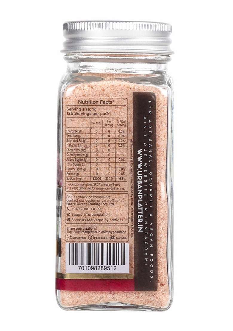 Urban Platter Pink Himalayan Rock Salt Powder, 125G (Unrefined | Natural Additive Free) - Indya