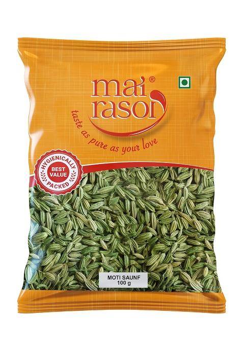 Mai Rasoi Fennel Seeds/Saunf Moti/Moti Sonf/Big Whole - 100 Gm