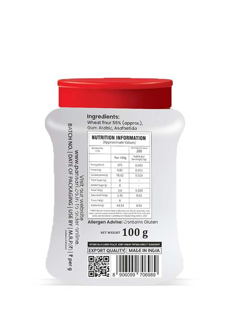 Pansari Hing Powder 100G | Compounded Asafoetida Strong Aroma & Flavor 100% Pure Authentic For Indian Cooking, Curries, Dal Pickles Long Shelf Life - Indya