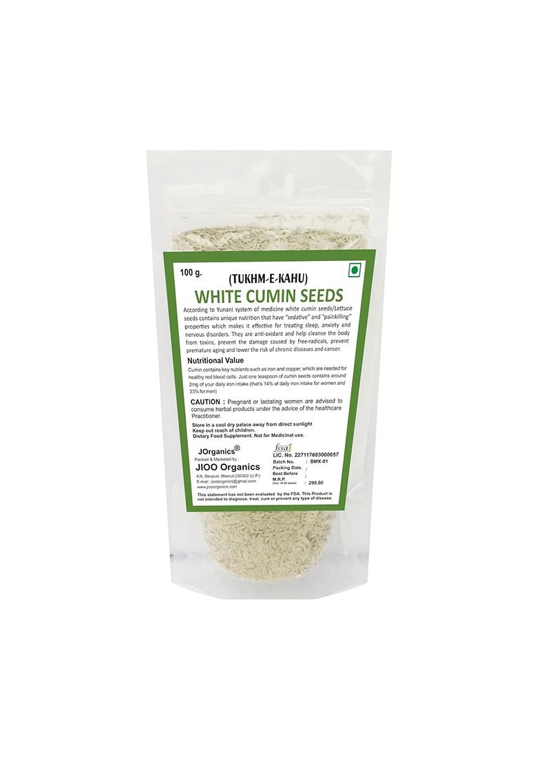 J Organics White Cumin Seeds 100 Gram Jeera Safed, Whole For Cooking & Spices, Natural Fresh, Perfect Indian Cuisine