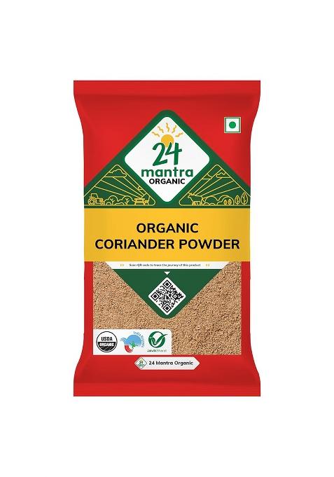 24 Mantra Organic Coriander Powder/Dhaniya Powder/Kothmirapodi - 100Gms | Pack Of 1 100% Chemical Free & Pesticides Unadulterated Enhances Taste