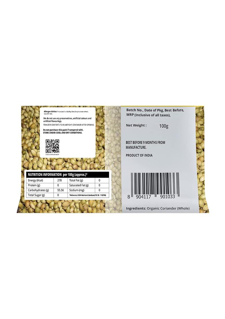 Pro Nature 100% Organic Coriander Whole
