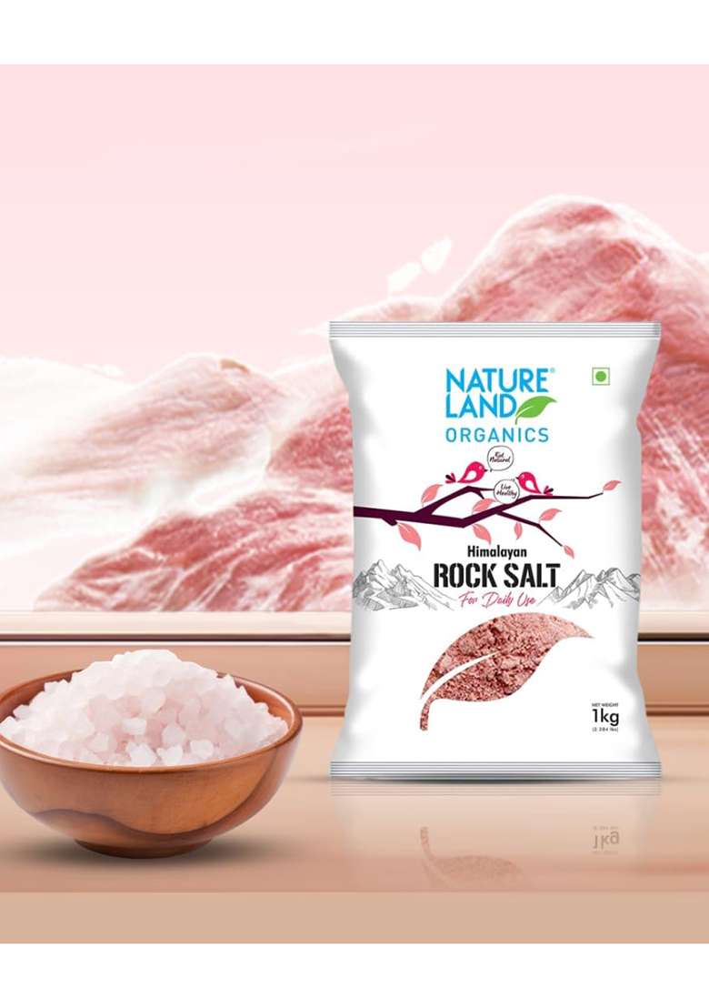 Natureland Organics Himalayan Pink Rock Salt 1 Kg - Organic - Indya