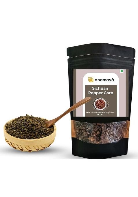 Anamaya Sichuan Peppercorns | Szechuan Black Pepper, Whole Corns Triphala Teppal Grown In North East India 100% Pure & Natural Packed An Aesthetic Resealable Pouch 50 Gms Pack