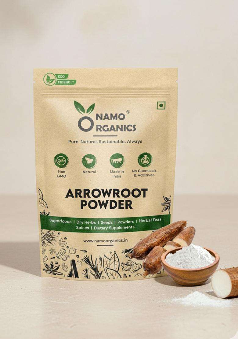 Namo Organics - Arrowroot Powder 400Gm, Natural Thickener, Gluten-Free, Dairy-Free, Non-Gmo, Arrow Root | Ararot - Indya