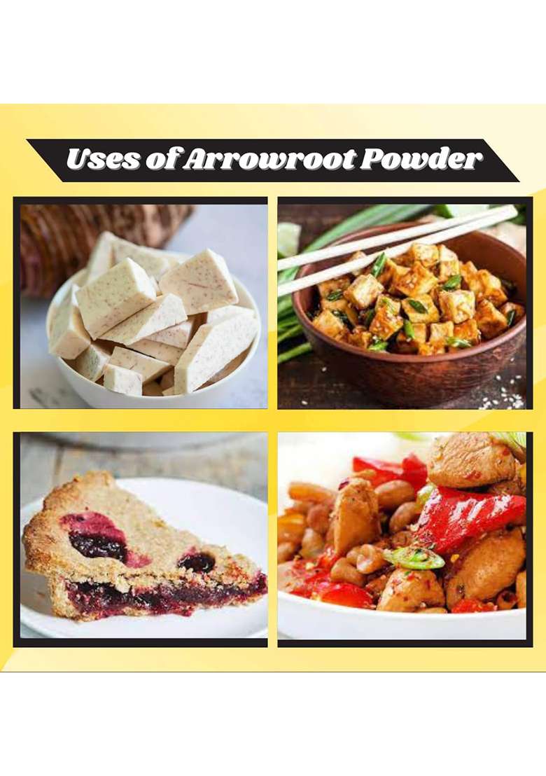 Namo Organics - Arrowroot Powder 400Gm, Natural Thickener, Gluten-Free, Dairy-Free, Non-Gmo, Arrow Root | Ararot - Indya