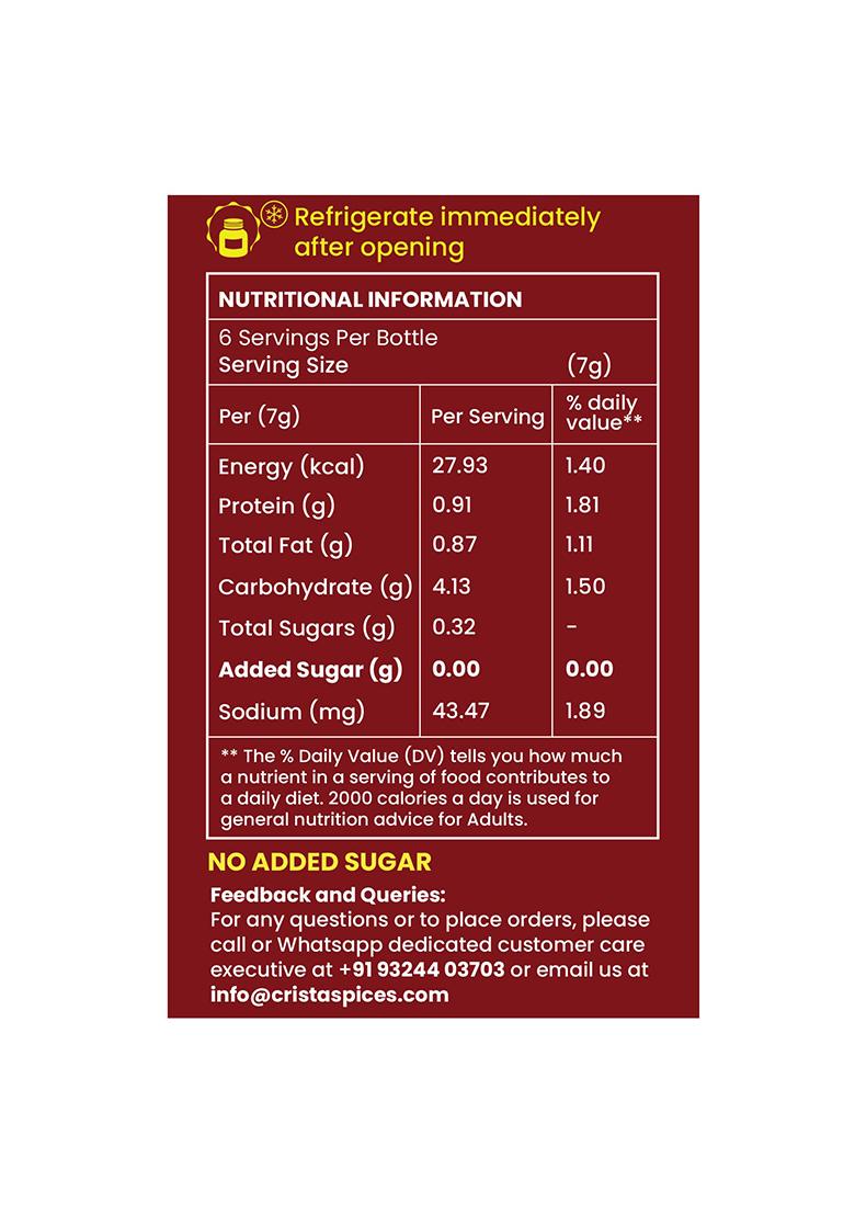 Crista 45 Gms Smoky Tandoori Masala Spice Mix | For Paneer, Chicken, And Vegetables Zero Added Colours & Preservatives No Sugar Vegan