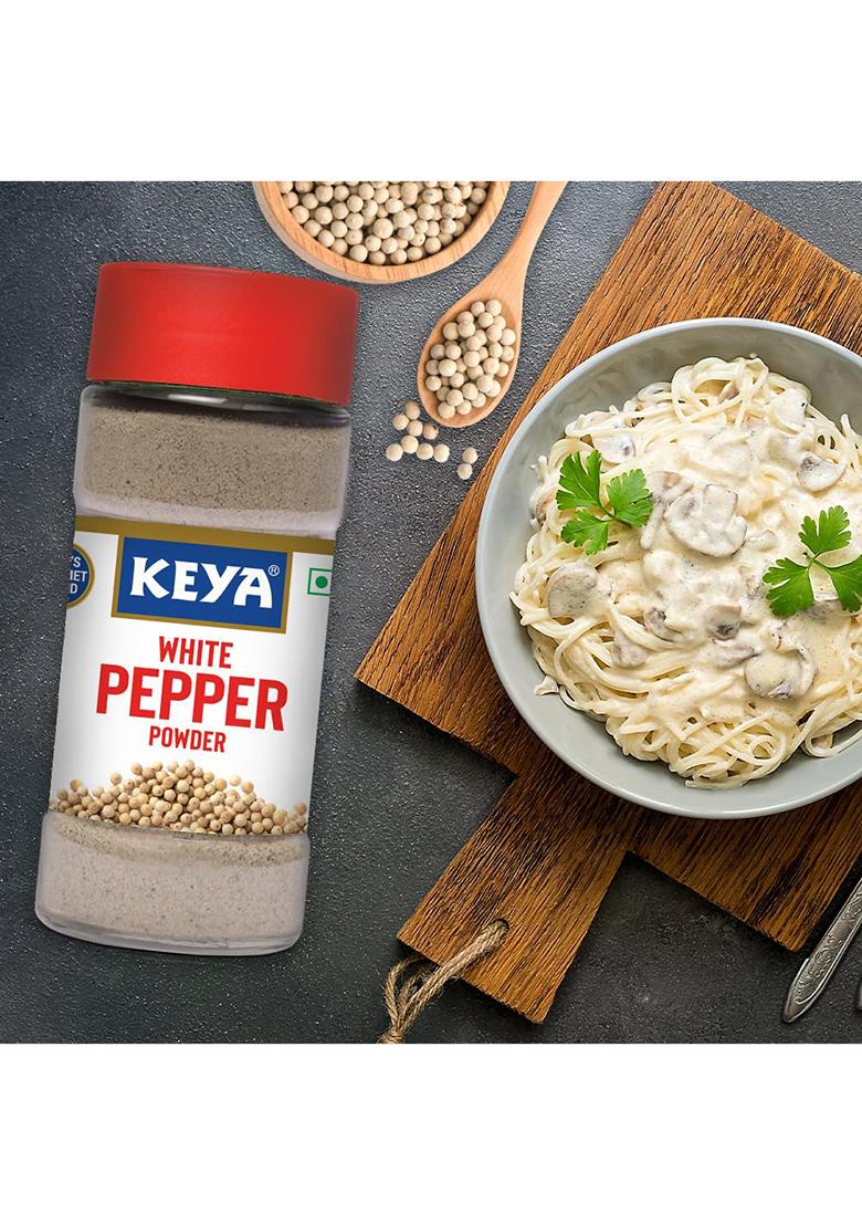 Keya White Pepper Powder 60G | Ground For Cooking, Seasoning & Garnishing Ideal Soups, Sauces, Stir-Fries, And Asian Dishes Fresh, Bold Flavor, Perfect Adding A Subtle Heat Versatile Spice Every Kitchen