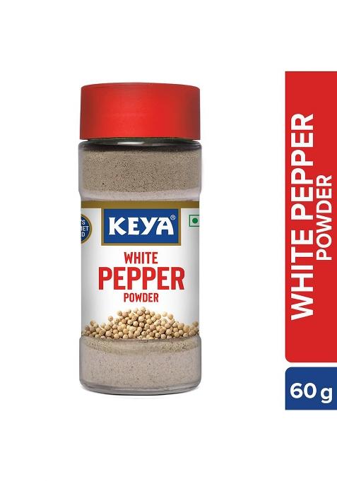 Keya White Pepper Powder 60G | Ground For Cooking, Seasoning & Garnishing Ideal Soups, Sauces, Stir-Fries, And Asian Dishes Fresh, Bold Flavor, Perfect Adding A Subtle Heat Versatile Spice Every Kitchen