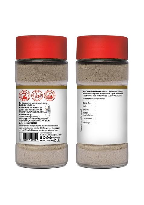 Keya White Pepper Powder 60G | Ground For Cooking, Seasoning & Garnishing Ideal Soups, Sauces, Stir-Fries, And Asian Dishes Fresh, Bold Flavor, Perfect Adding A Subtle Heat Versatile Spice Every Kitchen