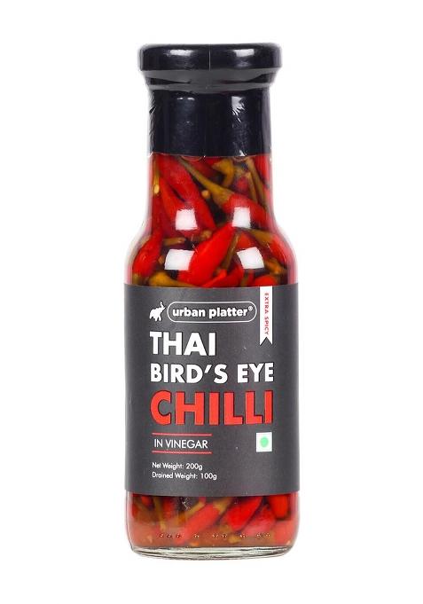 Urban Platter Extra Spicy Thai Bird'S Eye Chilli In Vinegar, 200 Grams