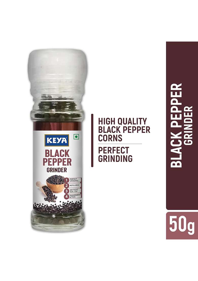 Keya Malabar Black Pepper Grinder | Exotic Spices Blend 50 Gm X 1 - Indya