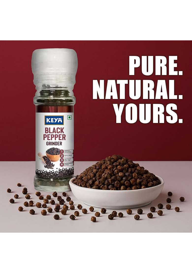Keya Malabar Black Pepper Grinder | Exotic Spices Blend 50 Gm X 1 - Indya