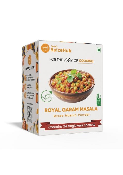 Saver'S Spicehub Royal Garam Masala Mixed Powder, 24 Single-Use Sachets, Premium Blend Of 16 Spices