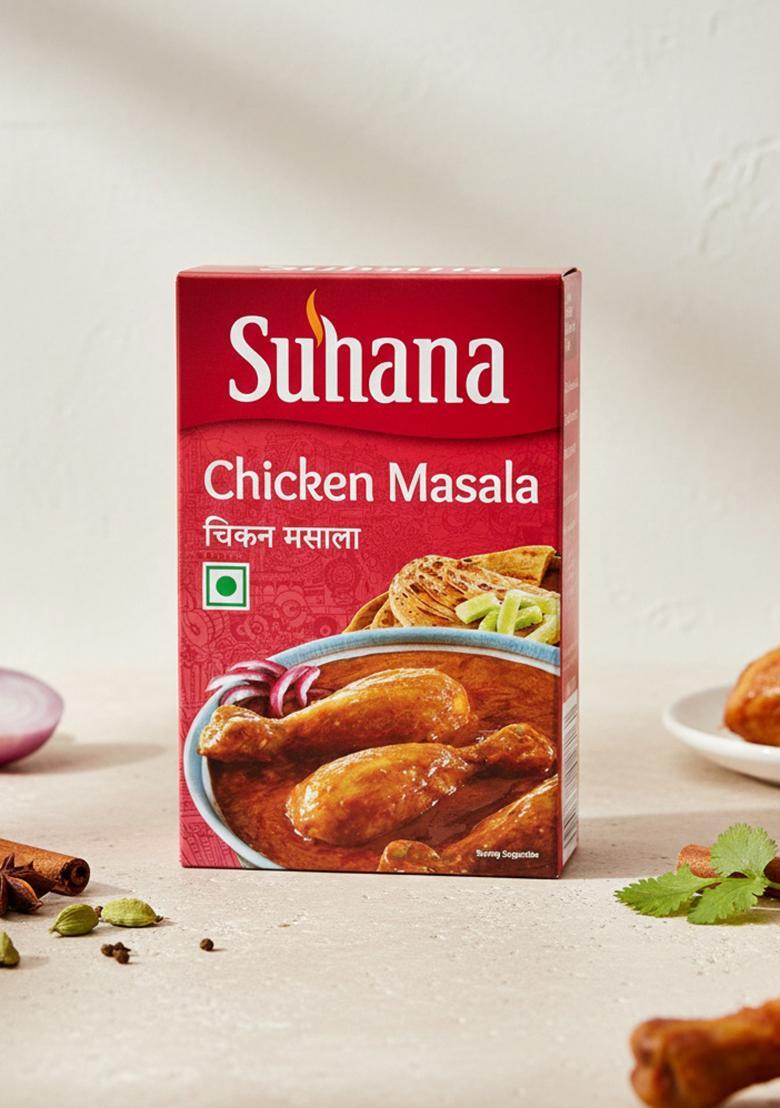 Suhana Chicken Masala 100G Carton, A Multipurpose Spice Blend For Tasty Variation With No Added Msg, Artificial Flavours, Colours And Preservatives.