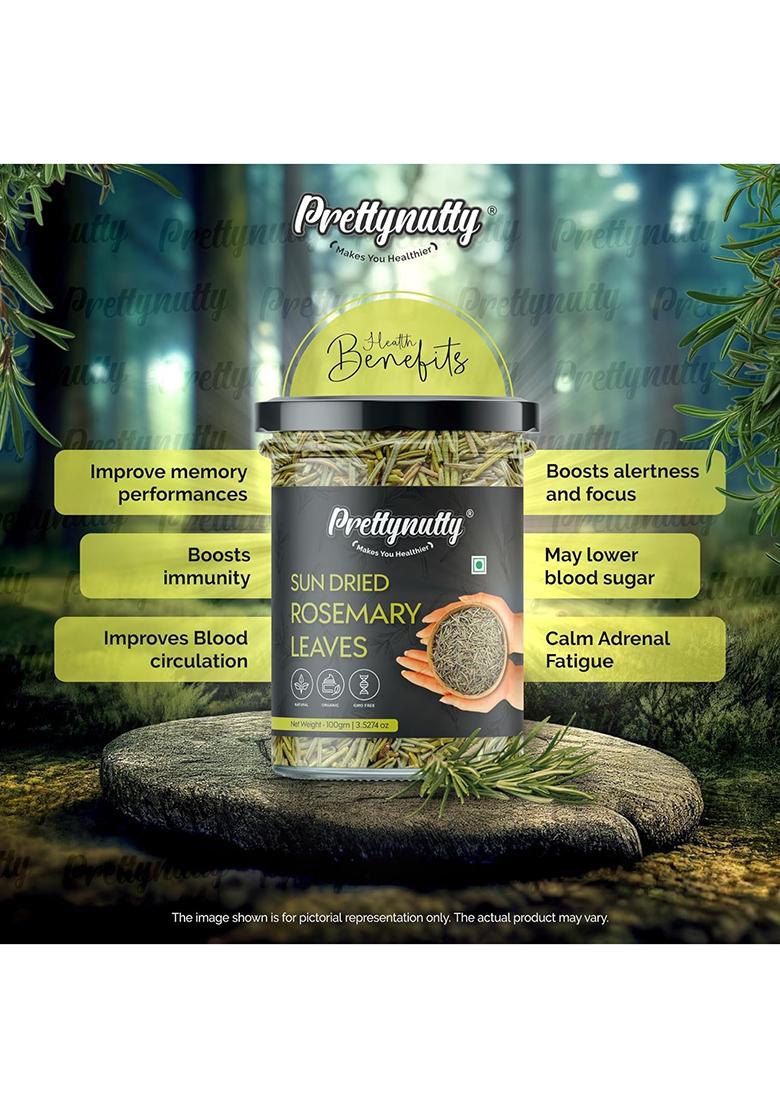 Prettynutty 100% Natural Rosemary Dried Leaves (200G) Premium Culinary Herb For Cooking, Tea, Hair Growth & Antioxidant Benefits