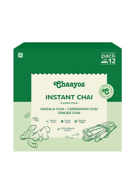Chaayos Instant Tea Premix Combo, 168 Grams, Masala, Ginger, Elaichi Powder