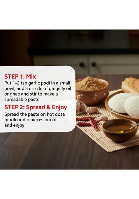 Murugan Idli Garlic Podi Pack Of 2 (200G + 200G) | Authentic South Indian Spiced Powder For Idli, Dosa & Rice Perfect Breakfast, Snacks Cooking Traditional Flavor Rich Tast