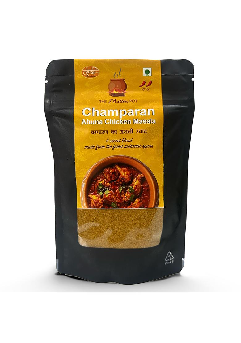 The Mutton Pot Authentic Champaran Ahuna Handi Meat & Chicken Masala Combo | No Preservatives, Artificial Colors Home Cooking Indian Bihar'S Recipe Easy To Cook Gravy With Spices
