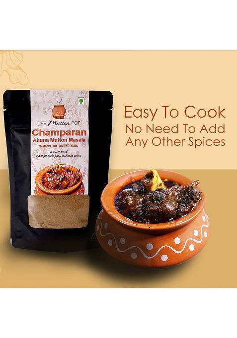 The Mutton Pot Authentic Champaran Ahuna Handi Meat & Chicken Masala Combo | No Preservatives, Artificial Colors Home Cooking Indian Bihar'S Recipe Easy To Cook Gravy With Spices