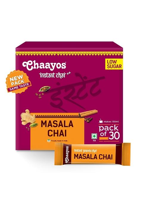 Chaayos Instant Tea Premix - Masala Flavour Low Sugar (12G * 30 Sachet) (Makes 150Ml), Powder, Tea, Chai, Desi Chai