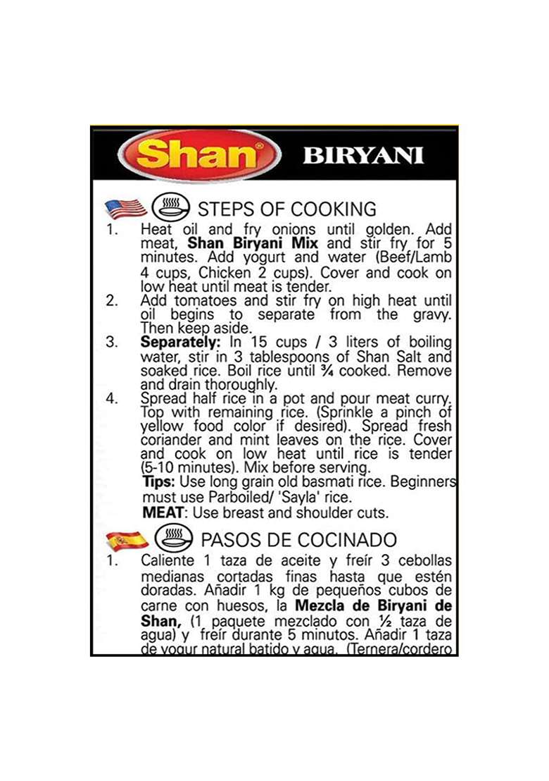 Shan Shans Biryani Masala,1.76 Oz 50 G,4 Pack - Indya
