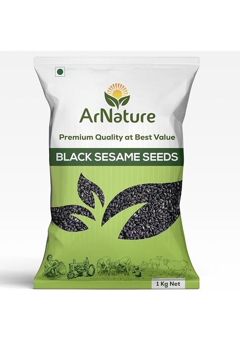 Arnature Black Sesame Seeds 1Kg | Unpolished, Fresh Raw For Eating Rich In Calcium, Protein & Iron Natural Energy Booster 1000 Grams Oil Content