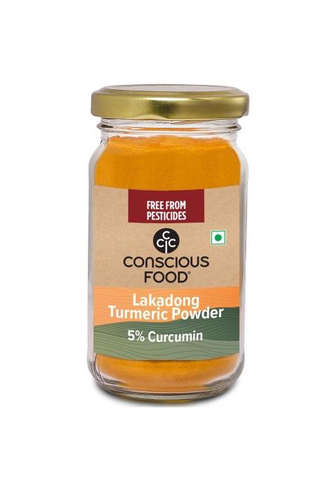 Conscious Food Lakadong Turmeric | 100G High Curcumin Content Natural Antioxidant & Anti-Inflammatory Iron-Pounded Pure Haldi