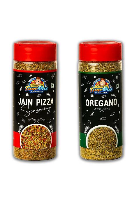 Time Out Popcorn Jain Oregano Seasoning 35G And Pizza 60G, No Onion & Garlic
