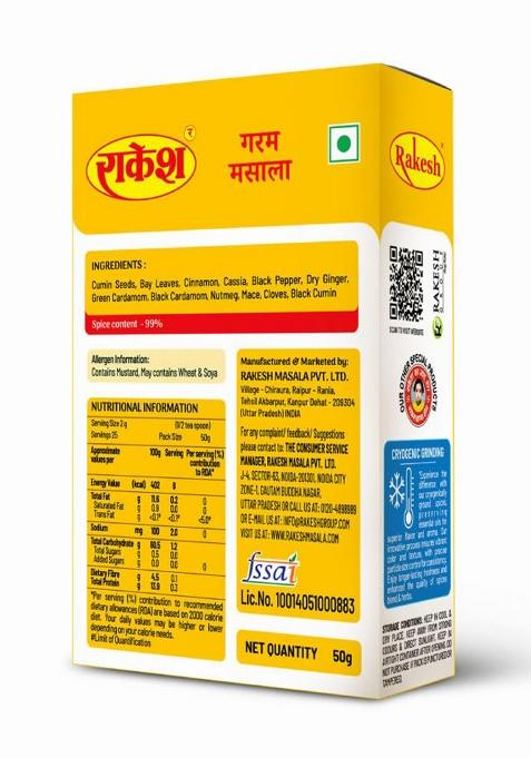 Rakesh Group Garam Masala Powder Combo Pack6Pcs, Pack (6Pcs),50 Grams