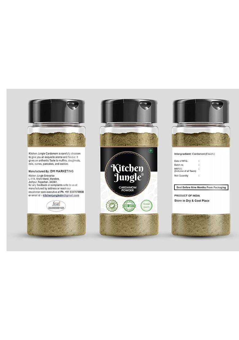 Kitchen Jungle Cardamom Powder|Ilaichi Powder|Elaichi Powder (100 Gram (Jar Pack))