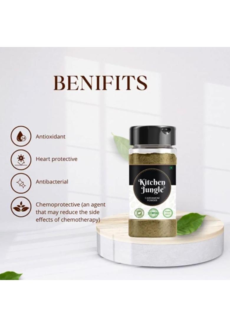 Kitchen Jungle Cardamom Powder|Ilaichi Powder|Elaichi Powder (100 Gram (Jar Pack))