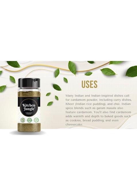 Kitchen Jungle Cardamom Powder|Ilaichi Powder|Elaichi Powder (100 Gram (Jar Pack))