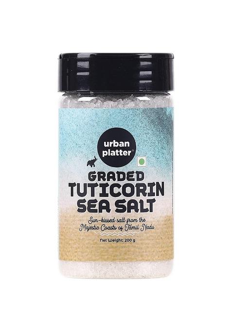Urban Platter Graded Tuticorin Sea Salt Crystals Shaker Jar, 200G / 7Oz [Finishing Salt]