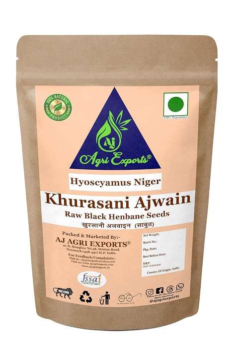 Aj Agri Exports Khurasani Ajwain - Khuswani Khursani Khurswani Parasikayavani Black Henbane Hyoscyamus Niger Seeds (100 Grams)