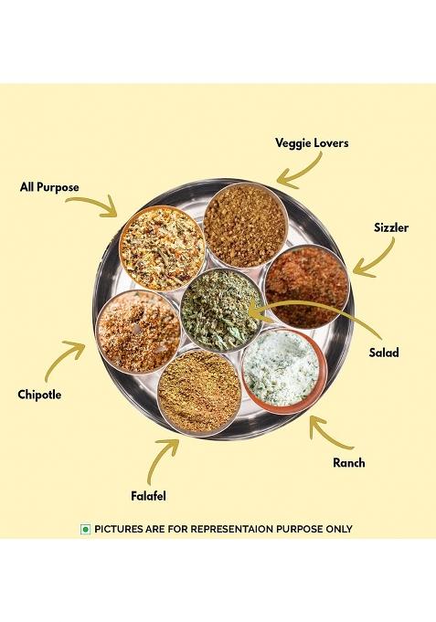 Saranz Exotic Dukkah Spice Mix | 100% Natural Authentic Indian Flavorful Crunchy & Seasoning Blend Of Fresh Aromatic Spices (100 Grams Sprinkler Jar)