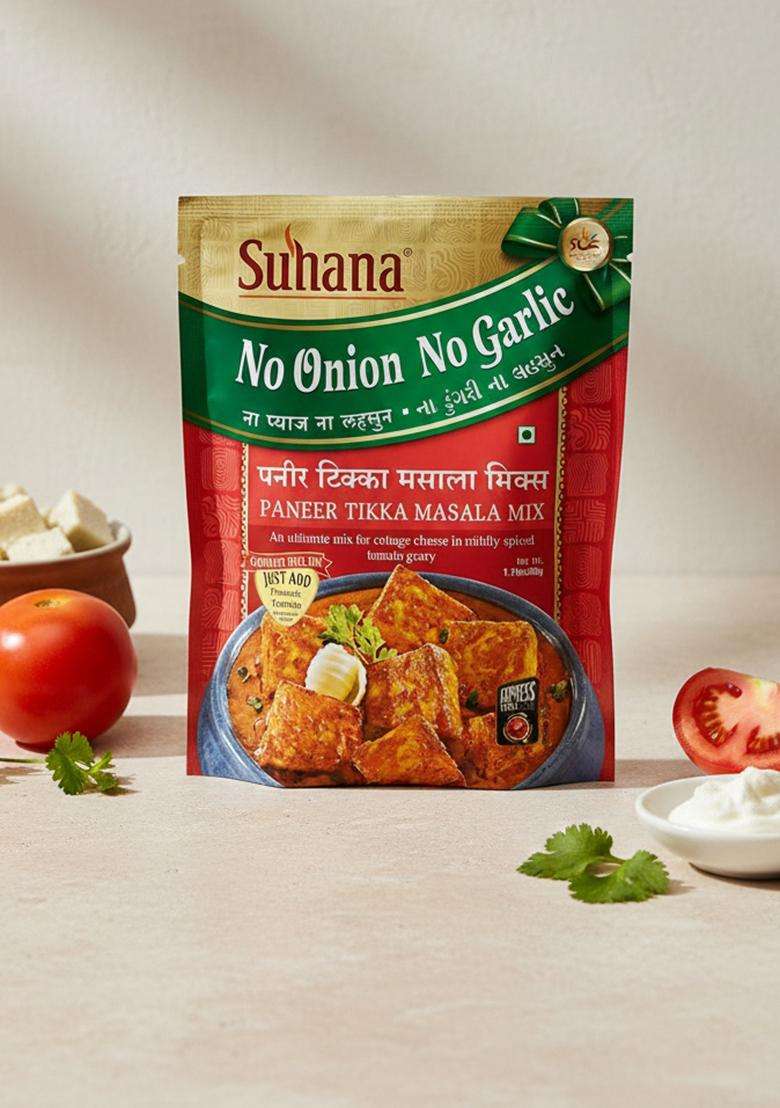 Suhana Paneer Tikka Nong (No Onion No Garlic) 50G Pouch | Spice Mix Easy To Cook Pack Of 3 - Indya