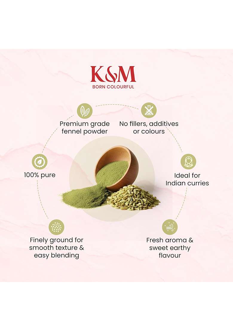 Kanz & Muhul Freshly Ground Fennel Powder (Saunf 200 Gm) | Organic Seeds Organic, Natural Variyali Farm - Picked Sounf Grams - Indya