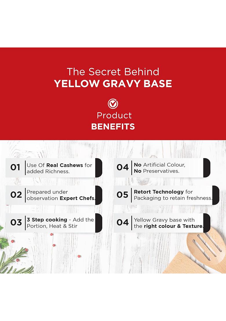 Sunbay All-Purpose Yellow Masala Gravy Base 1Kg (Veg Mix, Upto 7 Servings)| Ready To Cook Paste With Blended Spices| No Preservatives Or Artificial Colors| Indian And Mughlai Delicacies