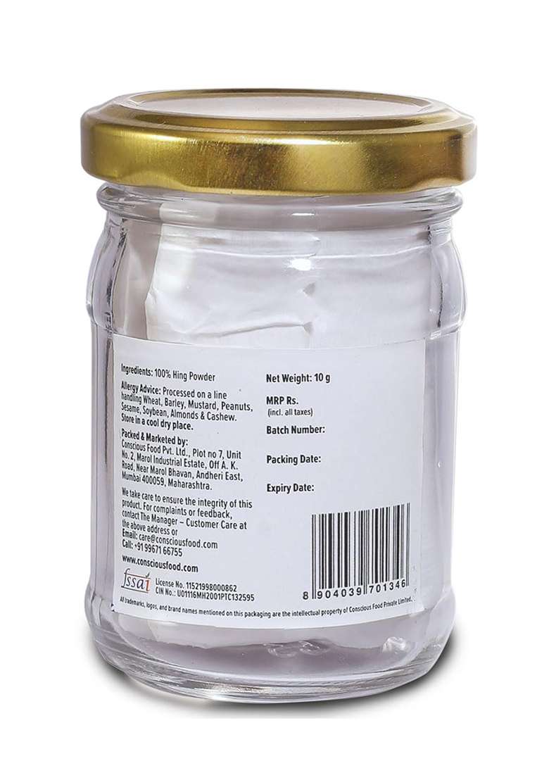 Conscious Food Asafoetida | 100% Pure Hing Non Compounded 10G Extra Strong & Hand Pounded - Indya